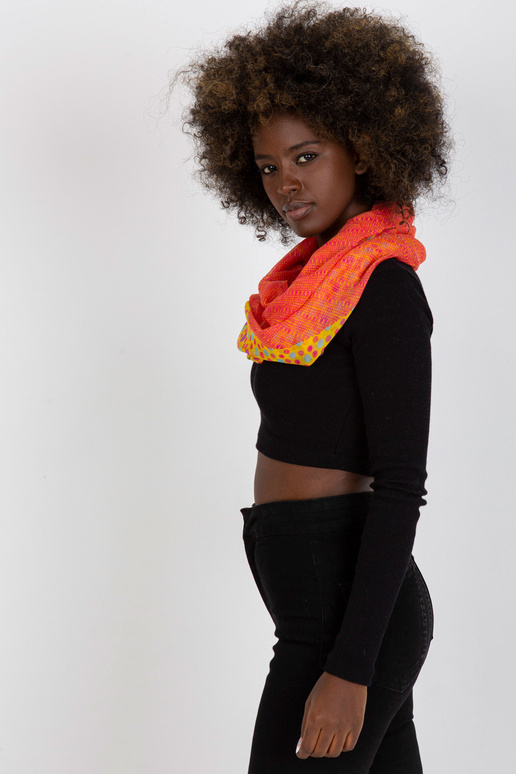 Žlutokorálový závěsný komín s potiskem