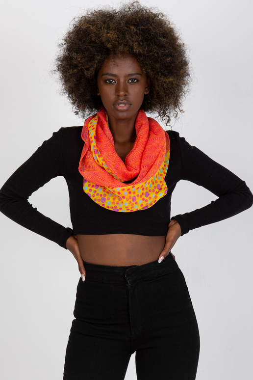 Žlutokorálový závěsný komín s potiskem