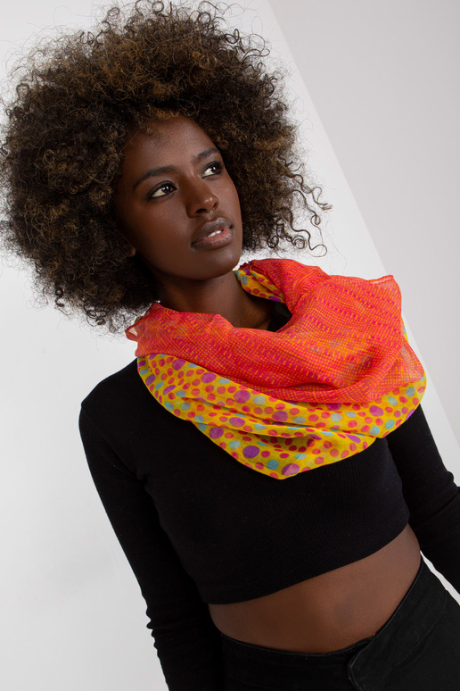 Žlutokorálový závěsný komín s potiskem