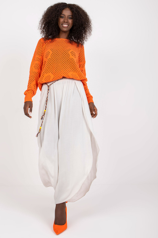 Béžové vzdušné široké kalhoty s...