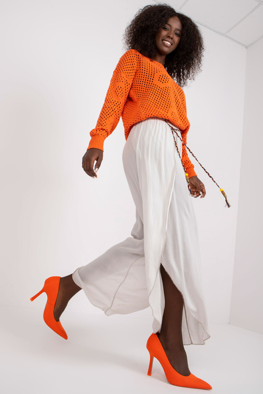 Béžové vzdušné široké kalhoty s...