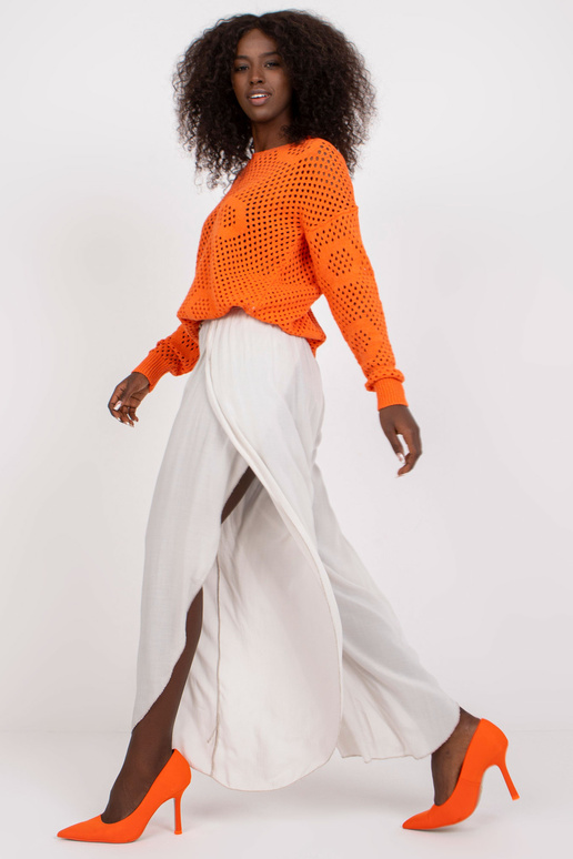 Béžové vzdušné široké kalhoty s...