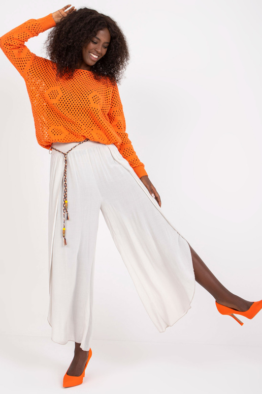 Béžové vzdušné široké kalhoty s...