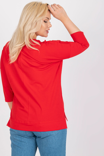 Červená bavlněná halenka s...