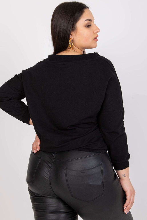 Černá krátká mikina Plus Size Louna