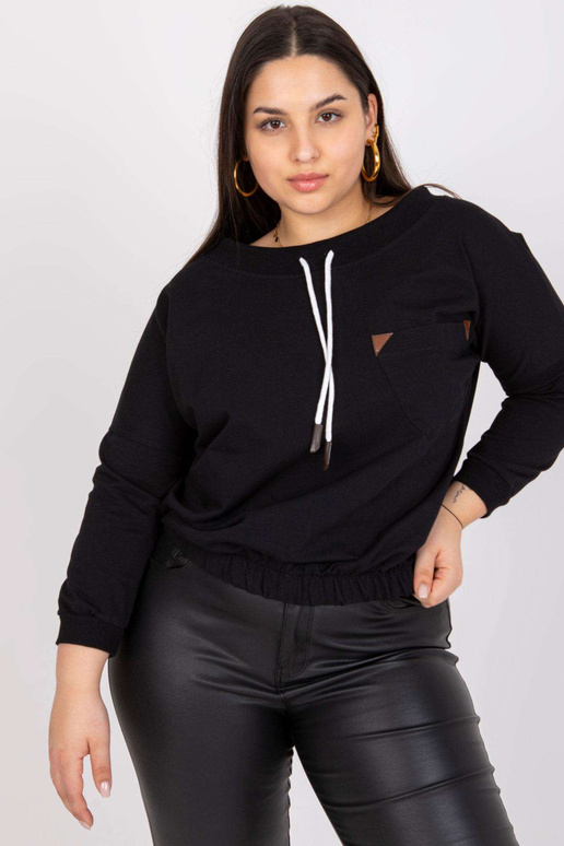 Černá krátká mikina Plus Size Louna