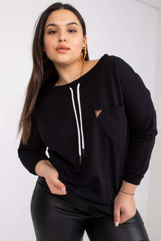 Černá krátká mikina Plus Size Louna