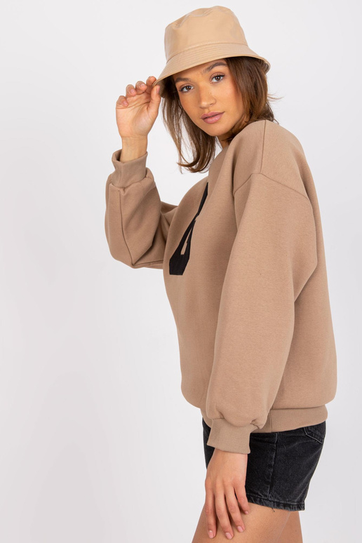Tmavě béžová dámská oversize mikina...