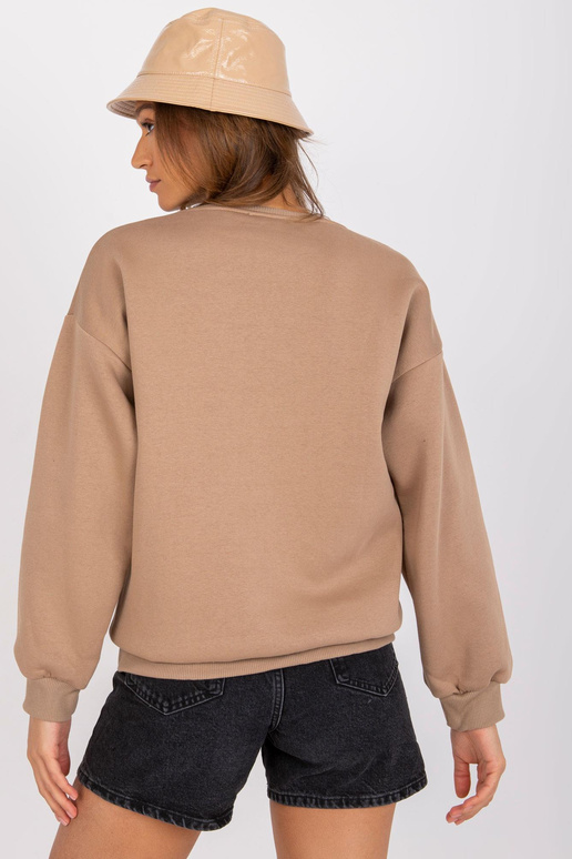 Tmavě béžová dámská oversize mikina...