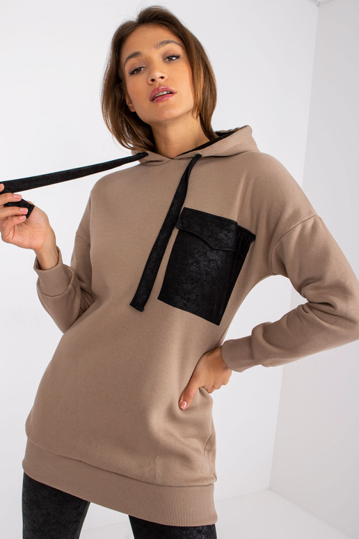 Tmavě béžová tepláková souprava s...