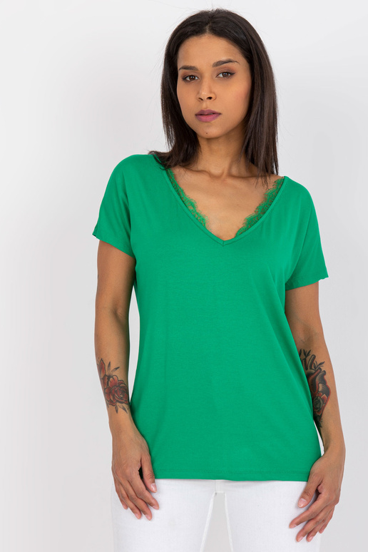 Zelené dámské tričko s krajkou Aileen