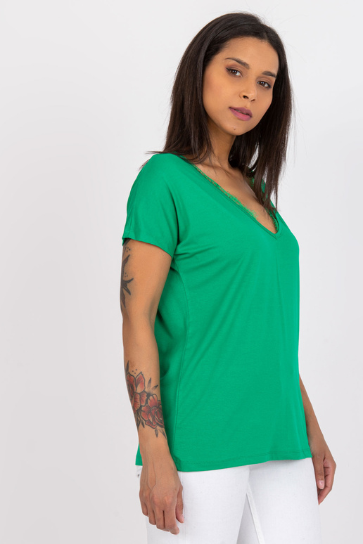 Zelené dámské tričko s krajkou Aileen