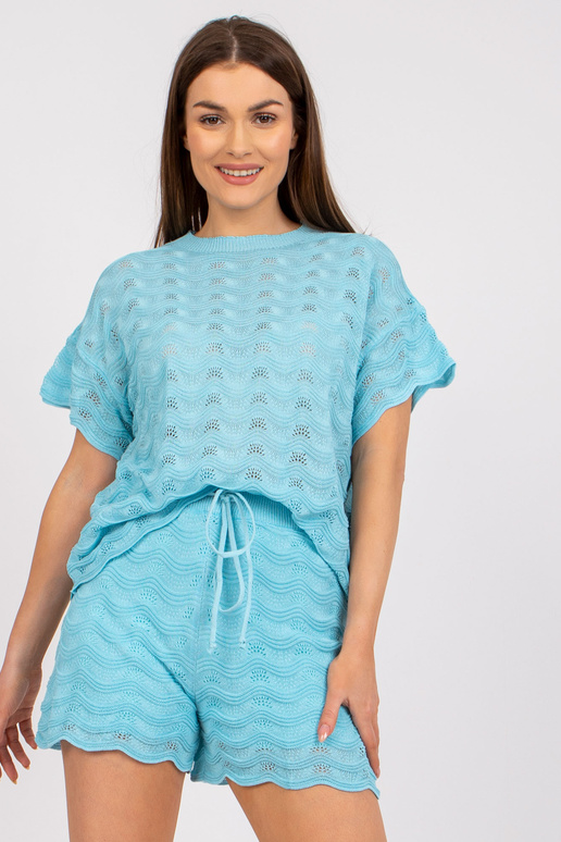 Modrá souprava na léto s krátkým rukávem