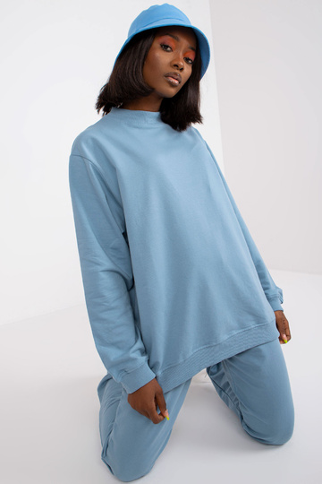 Špinavě modrá mikina bez... 2