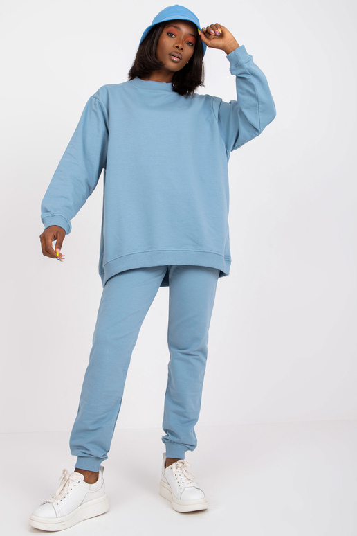 Špinavě modrá mikina bez kapuce basic...