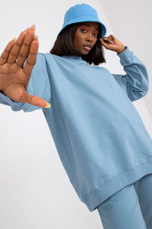 Špinavě modrá mikina bez kapuce basic...