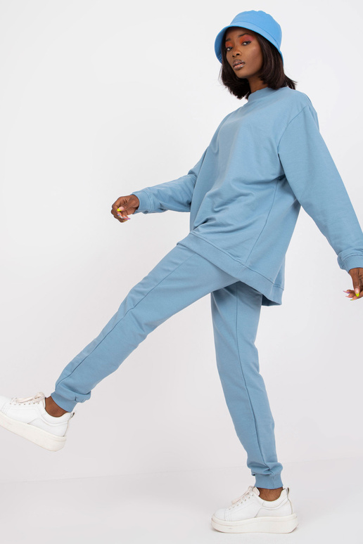 Špinavě modrá mikina bez kapuce basic...