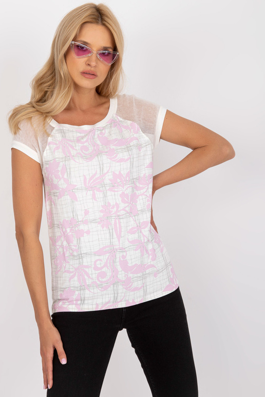 Ecru dámská halenka s potiskem a...