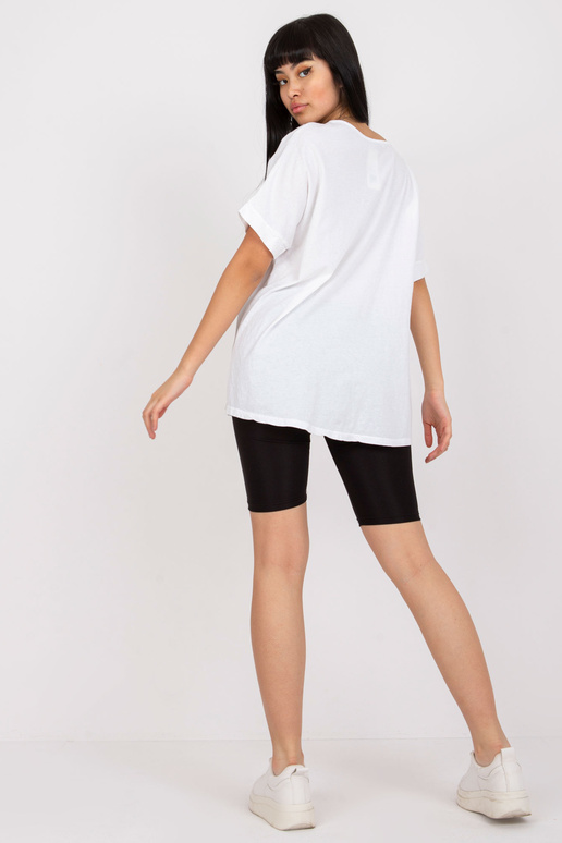 Bílé a oranžové bavlněné tričko s...