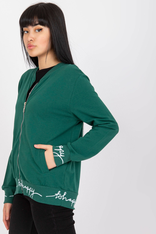 Tmavě zelená dámská bavlněná mikina...