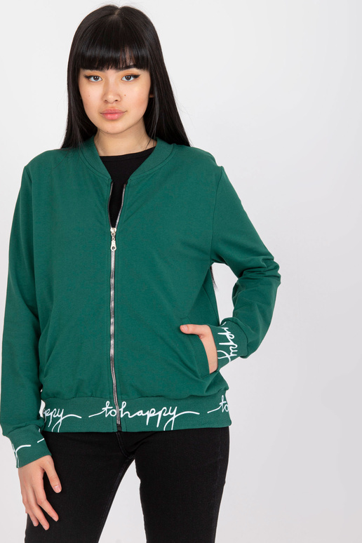 Tmavě zelená dámská bavlněná mikina...