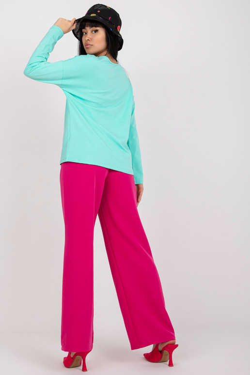 Bavlněná tyrkysová halenka s dlouhým...