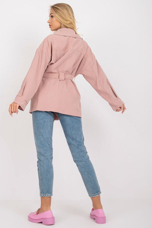 Špinavě růžový dámský kabát s podšívkou