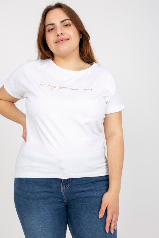 Bílé tričko plus velikosti s potiskem