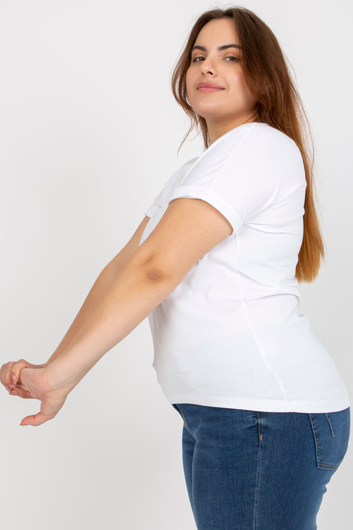 Bílé tričko plus velikosti s potiskem