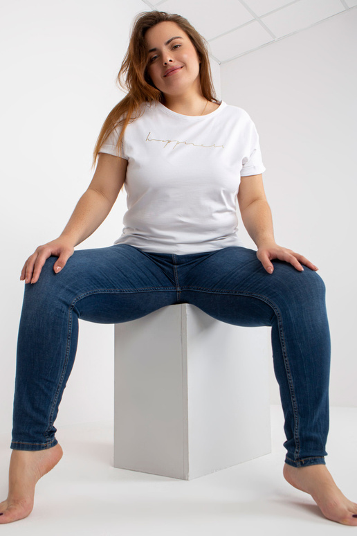 Bílé tričko plus velikosti s potiskem