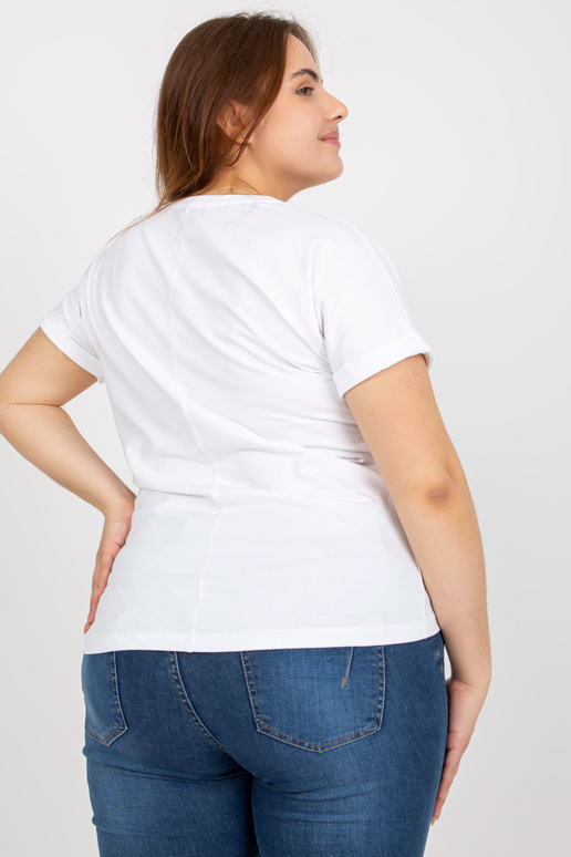 Bílé tričko plus velikosti s potiskem