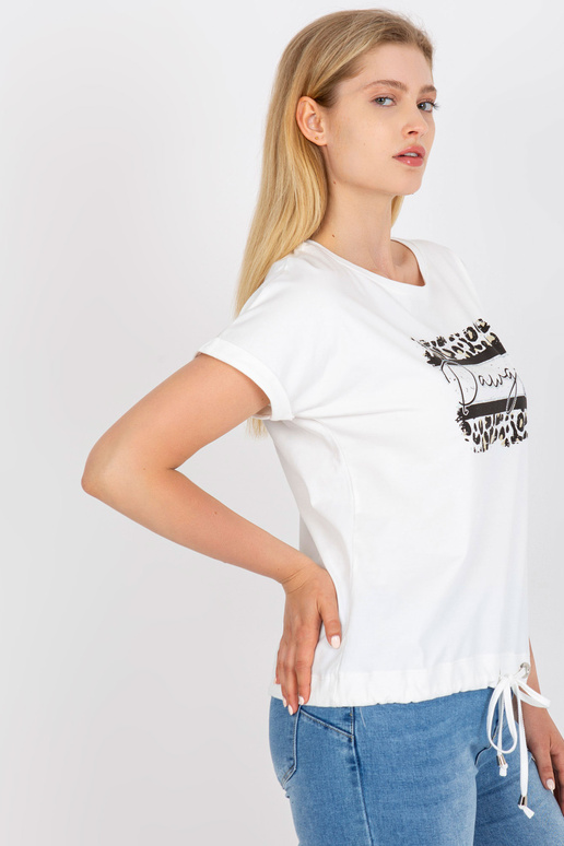 Bílé bavlněné tričko větší velikosti...