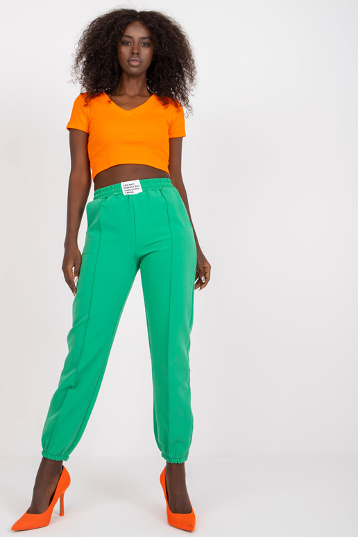 Zelené dámské kalhoty z tkaniny Kant