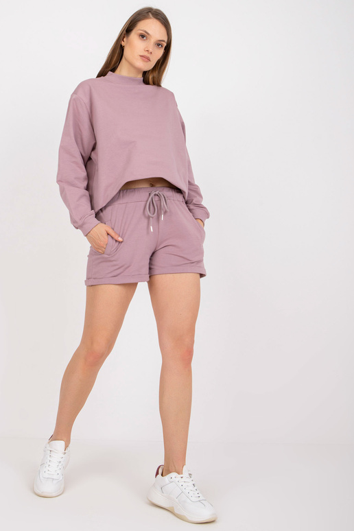 Špinavé růžové tepláky basic s kapsami