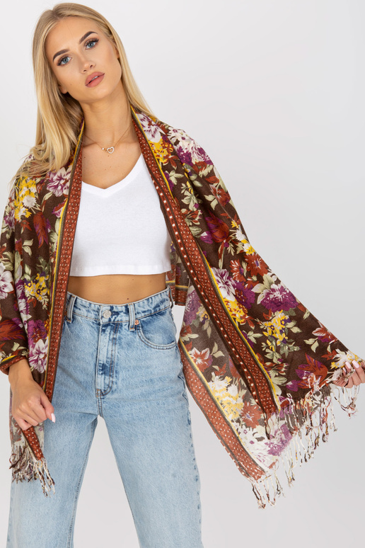 Hnědý dámský květinový popruh