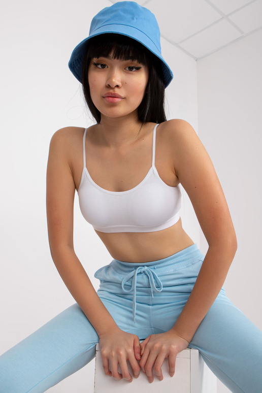 Dámský bílý krátký top na tenká ramínka Dámský bílý krátký top na tenká ramínka