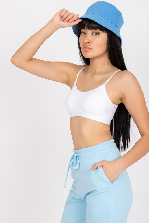 Dámský bílý krátký top na tenká ramínka Dámský bílý krátký top na tenká ramínka