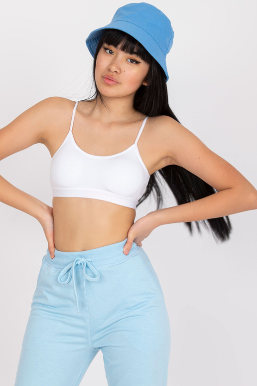 Dámský bílý krátký top na tenká ramínka Dámský bílý krátký top na tenká ramínka