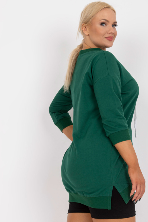 Tmavě zelená mikinová tunika plus... Tmavě zelená mikinová tunika plus...