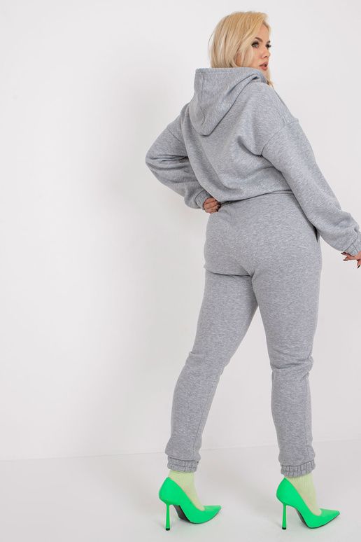 Šedá melanžová mikina plus size set s...