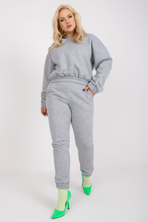 Šedá melanžová mikina plus size set s...