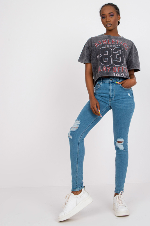 Modré dámské džínové kalhoty RUE PARIS