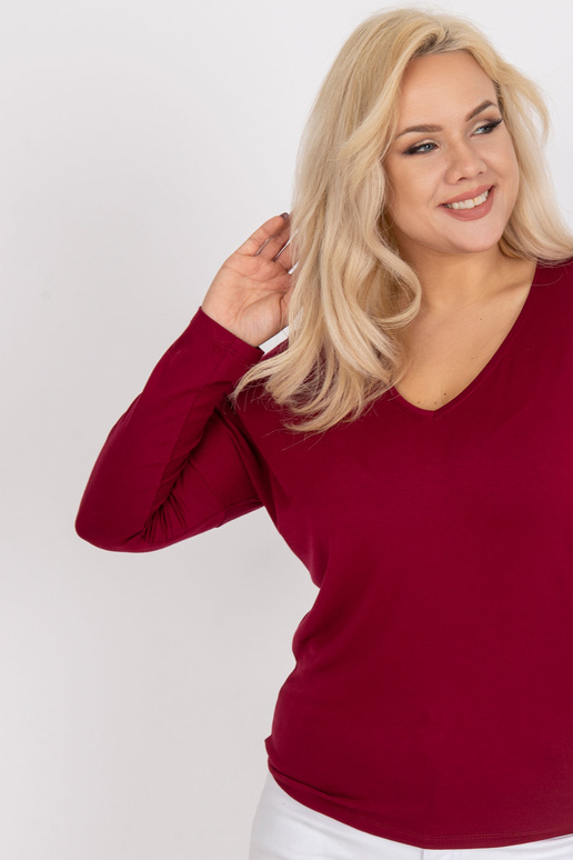 Vínová plus size halenka s viskózou...