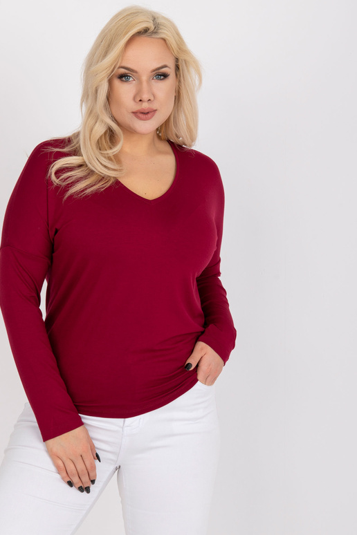 Vínová plus size halenka s viskózou...