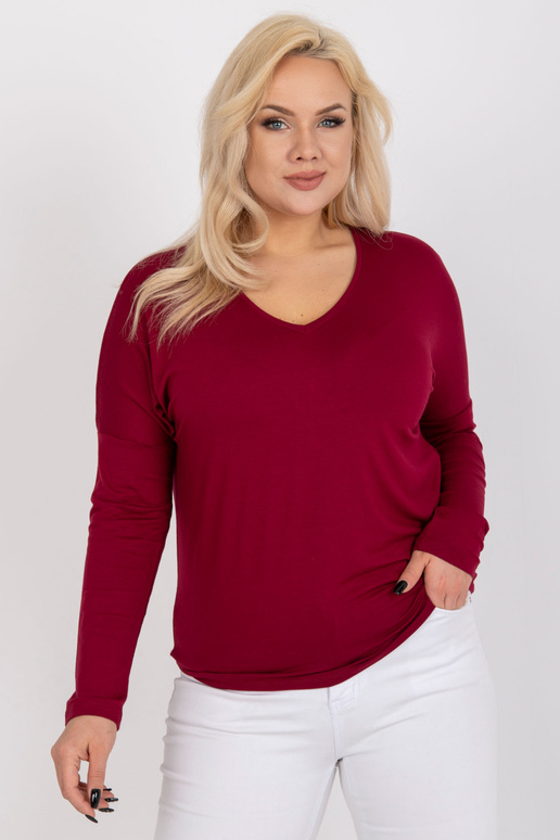 Vínová plus size halenka s viskózou...