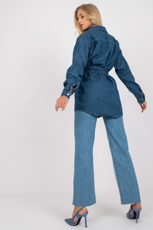 Modrá dámská džínová košile s páskem...