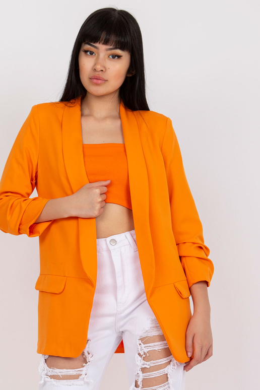 Světle oranžový dámský blejzr s...