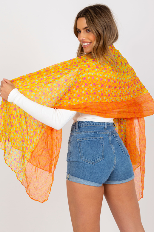 Žluto-oranžový vzorovaný viskózový šátek