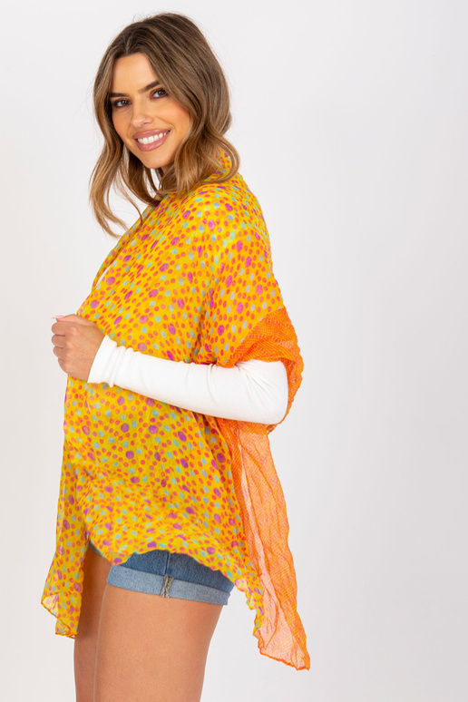 Žluto-oranžový vzorovaný viskózový šátek