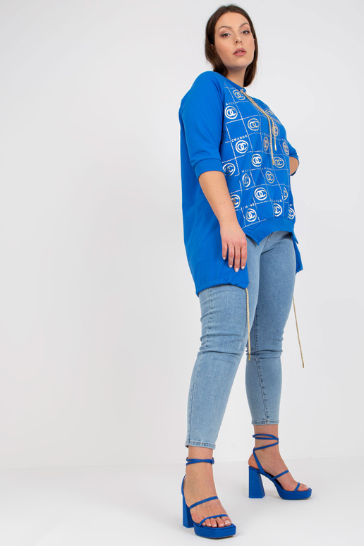 Tmavě modrá volná halenka větší...